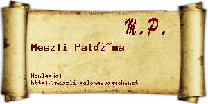 Meszli Palóma névjegykártya